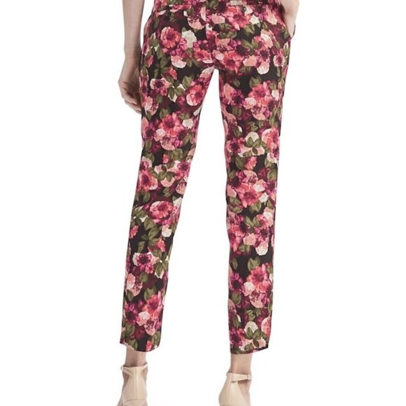 Banana Republic Avery Drapey Rose Floral Crepe Pants Size 8 RT$100 - Picture 2 of 8